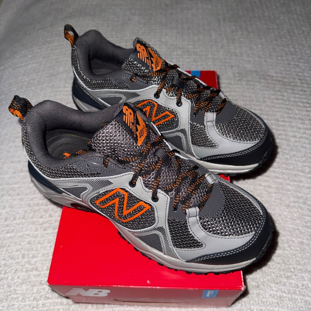 New Balance Men's Athletic Shoes in Gray and Orange - Picture 3 of 5